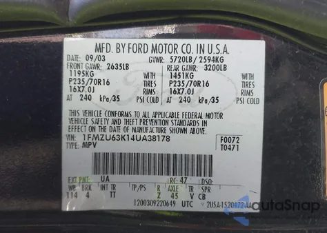 2004 Ford Explorer Xlt z USA, uszkodzony, nr VIN 1FMZU63K14UA38178